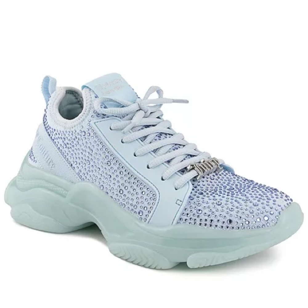 Juicy Couture Rhinestone Women's Adana Lace-Up Sneakers blue Sz 6.5